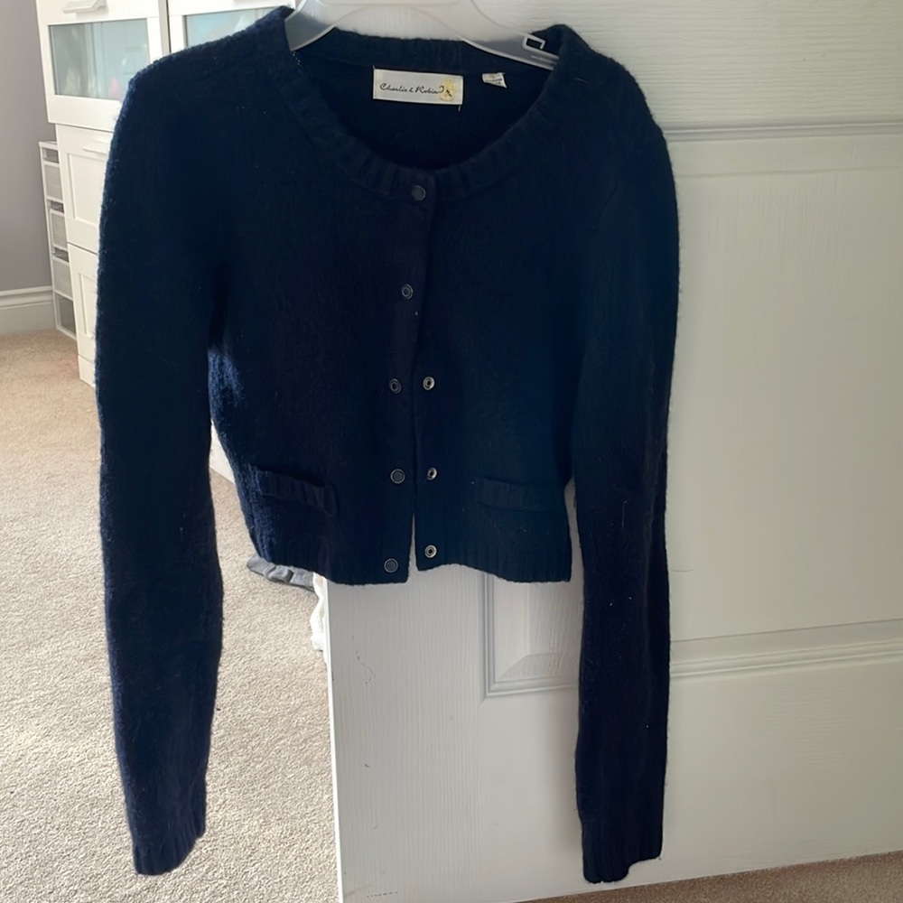 Anthropologie Charlie and Robin Navy Blue cardigan